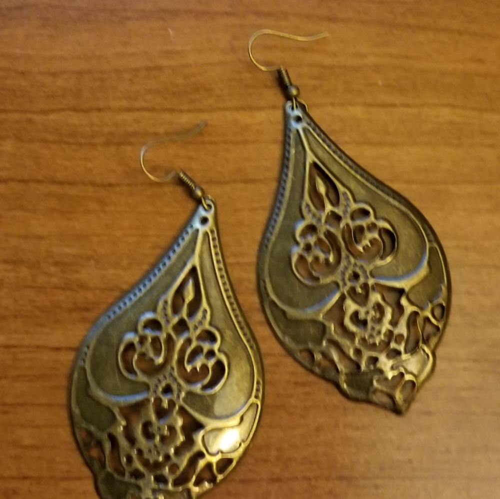 New Ornate Brass Earrings